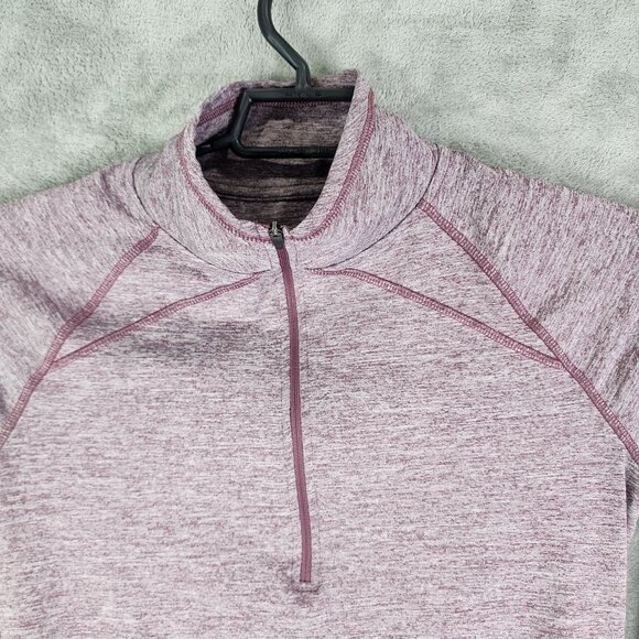 Womens Heather Purple Ascend Active Shirt Long Sleeve 1/2 Zip Mock Neck Size S - Picture 4 of 11